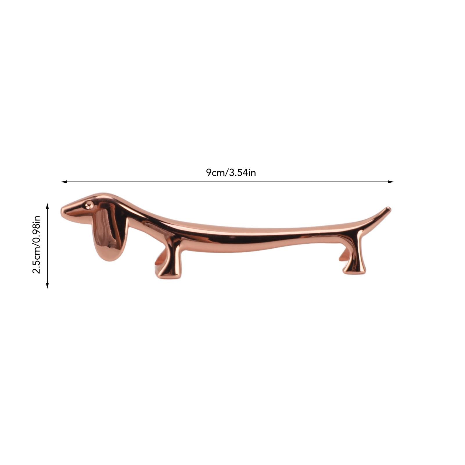 TOPINCN 4Pcs Cute Animal Gold Chopstick Rests - Reusable Puppy & Fawn Design Holders For Chopsticks, Spoons & Forks