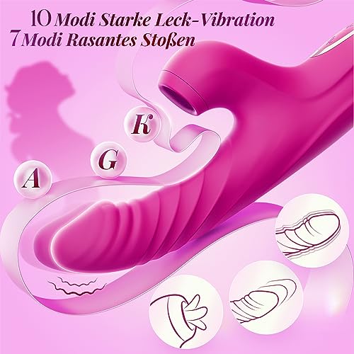 Vibration für Frauen Vibrator Dildo Stoßfunktion Sex Spielzeug für die Frau Extrem Sexspielzeug 7x10 Stoß Leck Vibration Vibratorstarb Frauen Klitoris Sex Toyset Damen Paare Massagestab für Frauen – Bild 4