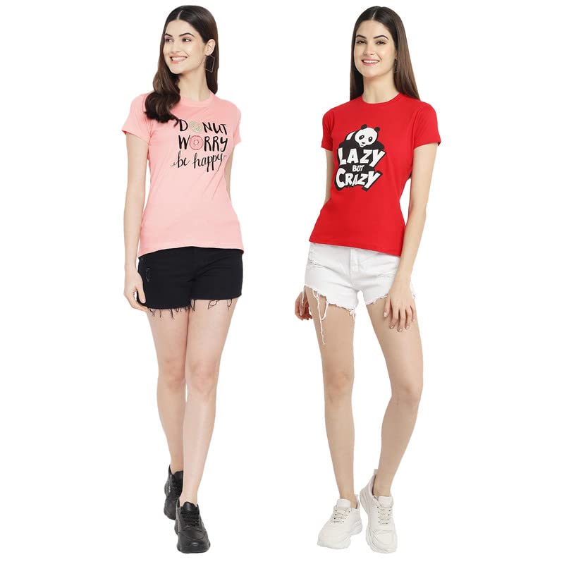 Image of Preneum Women's Letter Print Regular Fit T-Shirt