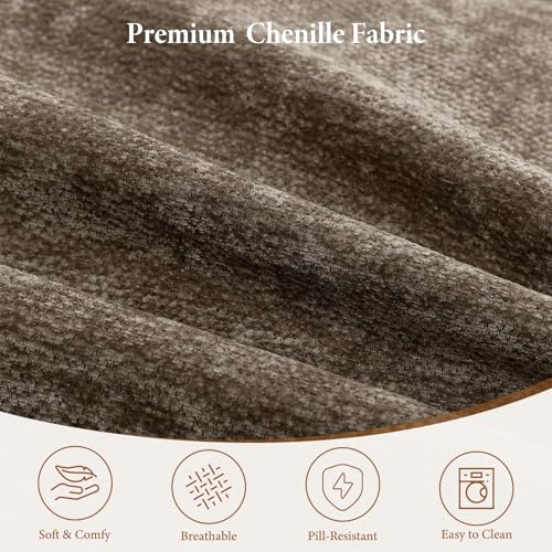 Image of Vesgantti 143.7 inch Boneless Couch for Living Room, 6 Seater Modular Sectional Sofa with Ottoman & Deep Seat, Convertible Chenille Oversized Cloud Couches, No Assembly Required, Dark Brown