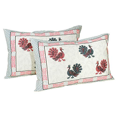 Image of Story@Home Pandora Collection 152 TC 100% Cotton Double Bedsheet with 2 Pillow Covers (90 X 108 Inch, White & Pink)