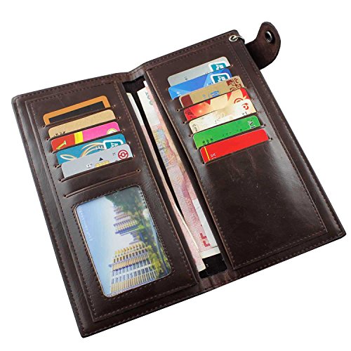 Mens Boys Skull Gothic Cross Zipper Checkboot Long Leather Biker Wallet With Chain3