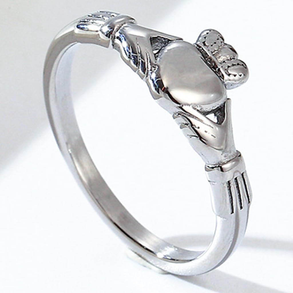 Jude Jewelers Stainless Steel Heart Claddagh Style Wedding Statement Promise Valentines Ring - Image 3