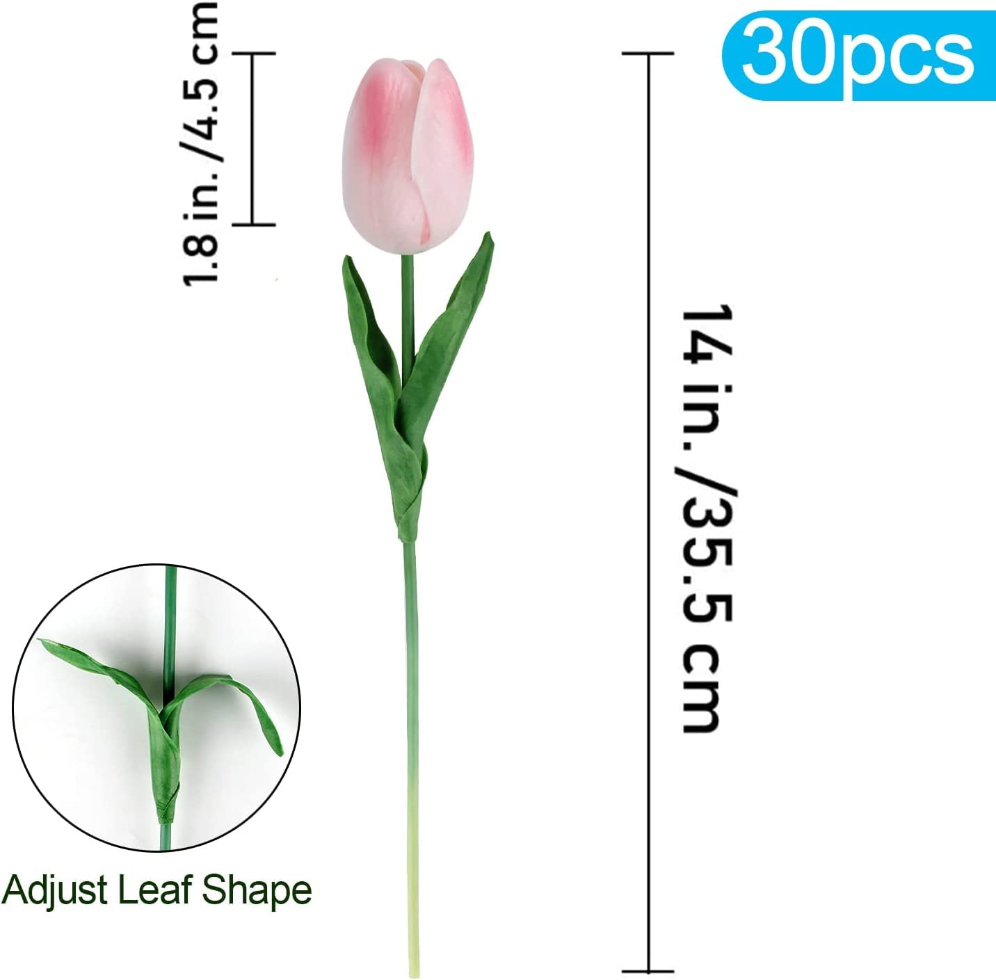 Arborus Kunsttulpen 10 stuks Faux Tulpen die Er Echt Uitzien 50 cm Heet