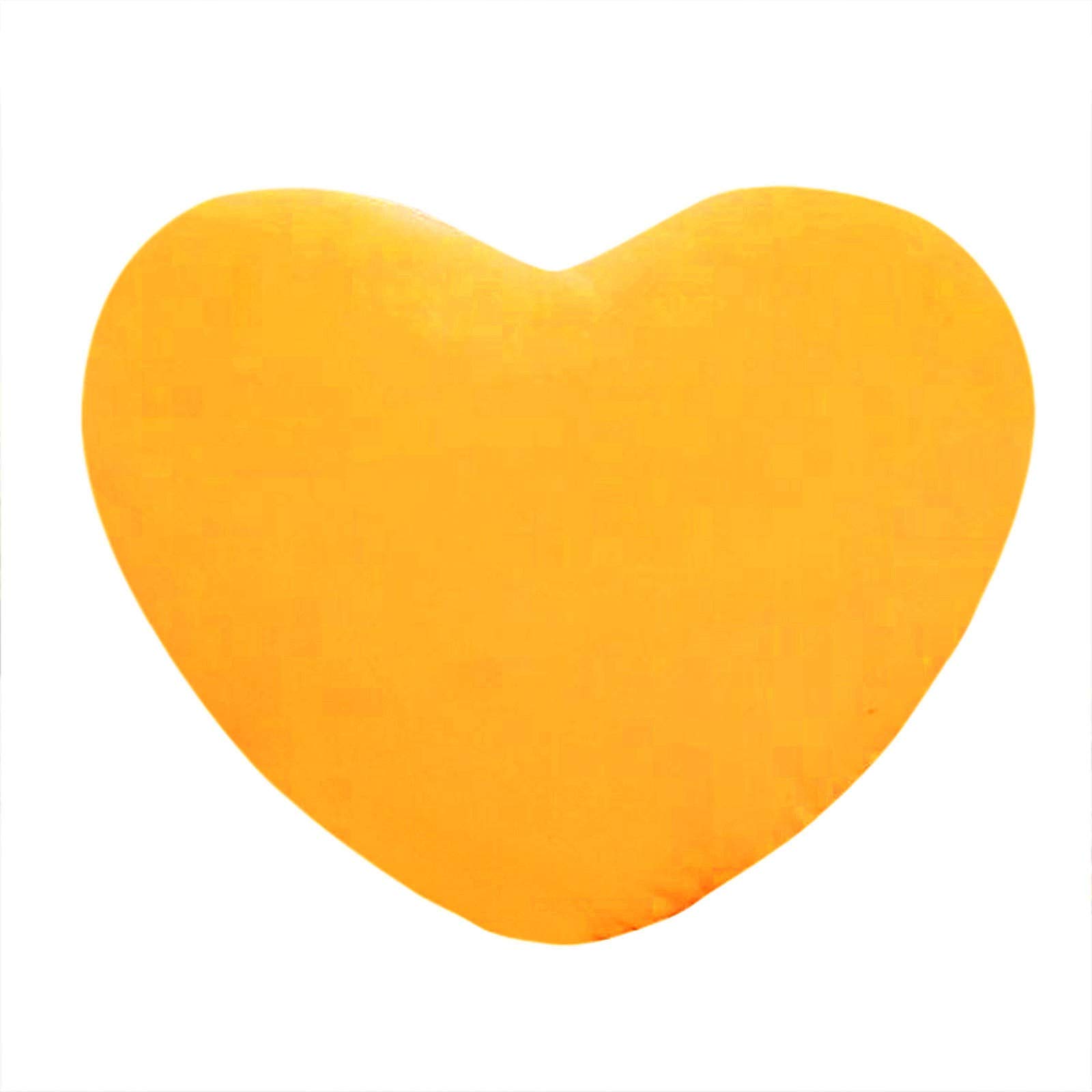 Teddy Bear Fleece Heart Cuddle Pillow - Super Soft 3D Heart Shape Fluffy Filled Cushion - Warm Home Decoration Gift for Loved One - Yellow 20cm