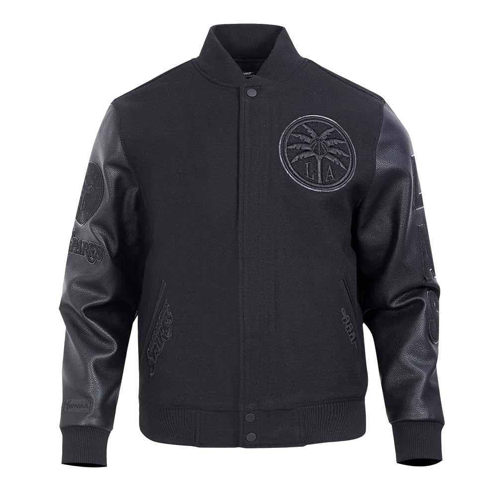 Pro Standard Mens WNBA Classic Triple Black Varsity Jacket
