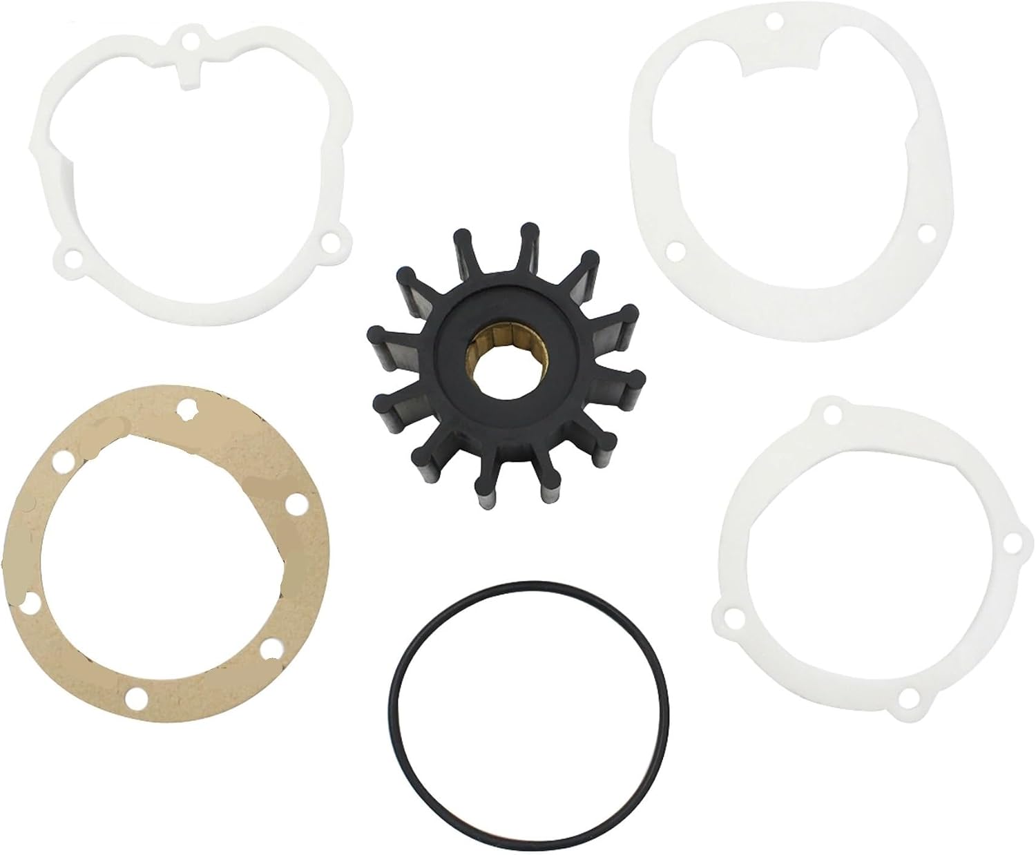 Marine Impeller Kit Compatible with Northern Lights Marine Engines 8 to 20 KW and 32 KW Model Water Pumps JMP 7100-01 DJ 08-21-1201 25-12057 15405 M753 M854 Compatible Replacement