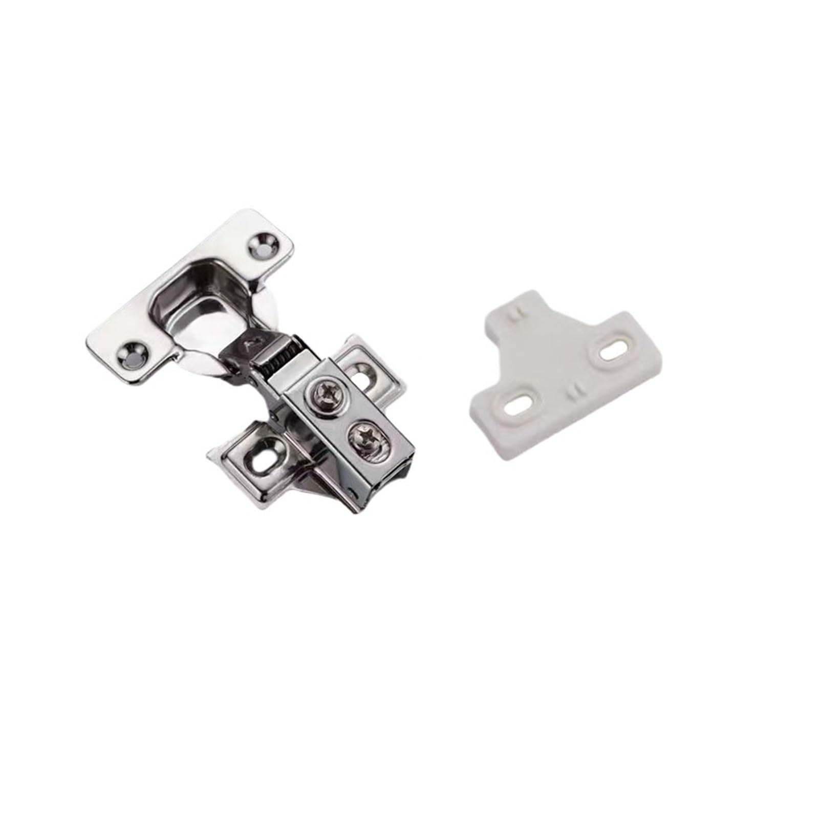 Iklaaqetbxps Half Overlay 1 Pc 35Mm Cup Short-Arm Stainless Steel Hydraulic Hinges, Buffer Damper For Narrow Side Cabinet Doors(Half Overlay 1 Pc)