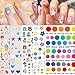JMEOWIO Adesivi per Unghie Nail Art Stickers per Bambini, 7 Fogli 3D Autoadesivi Decorazioni Unghie Fiori, Foglie, Stelle Nail Art