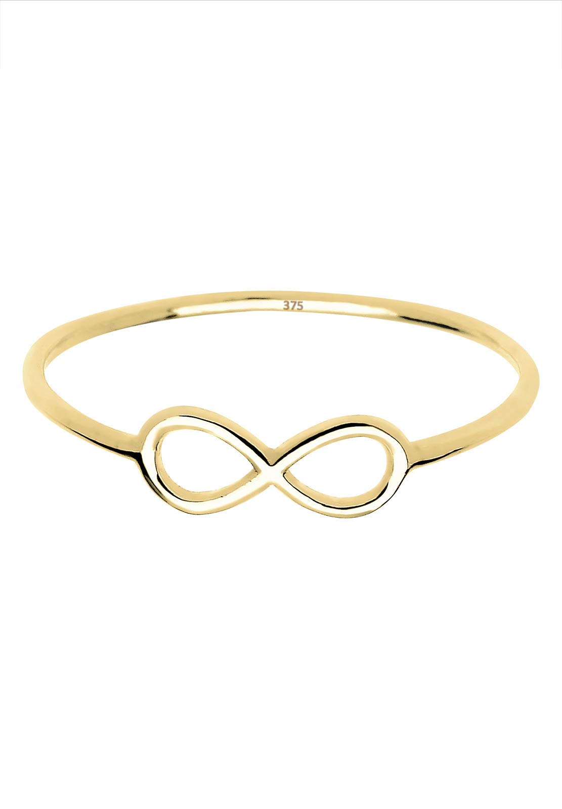 Elli PREMIUM Anillos Mujer con Símbolo de Infinito Pequeño en Oro Amarillo de 9 Quilates 375