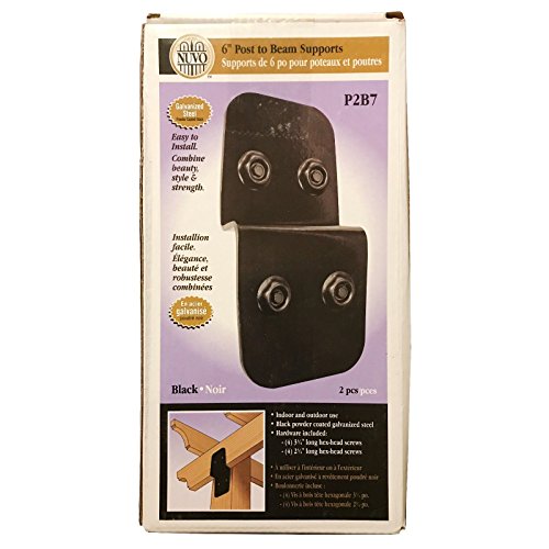 Nuvo Iron P2B7 Black Galvanized Steel 6" Post (2 Pcs) Beam Support #TOP2