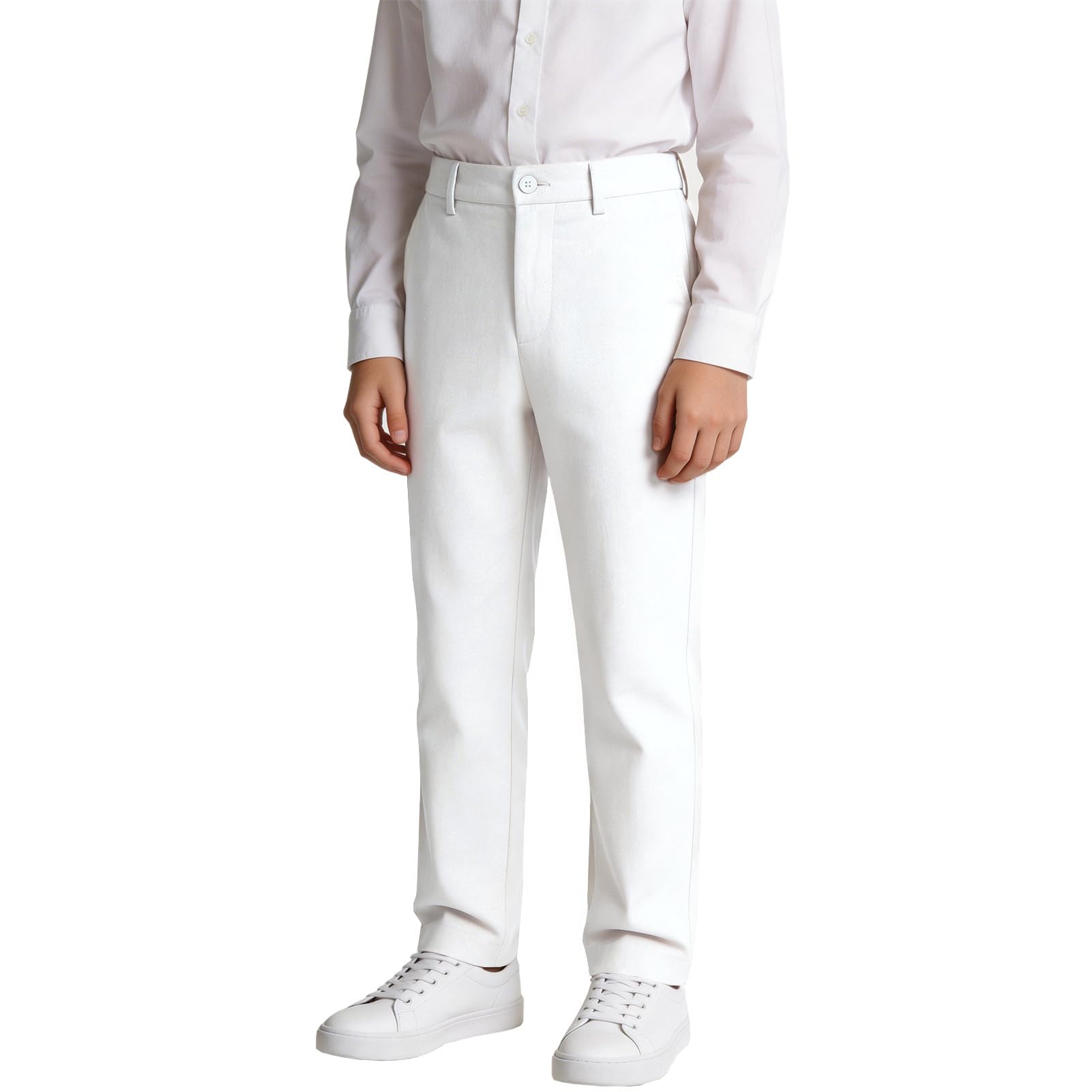 Boys' Linen Pants Flat Front Dress Pants Kids School Uniform