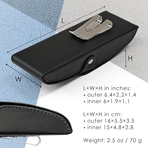 Image of Orsus Women's Hard Glasses Case with Belt Clip - Premium PU Leather with Felt Lining, Magnetic Closure - Eyewear Pouch