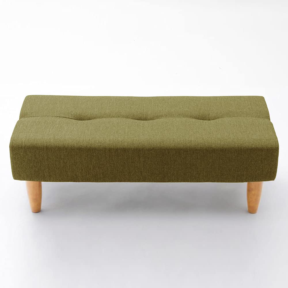 Amazon｜ソファー ベンチ グリーン ナチュラル脚 ファブリック