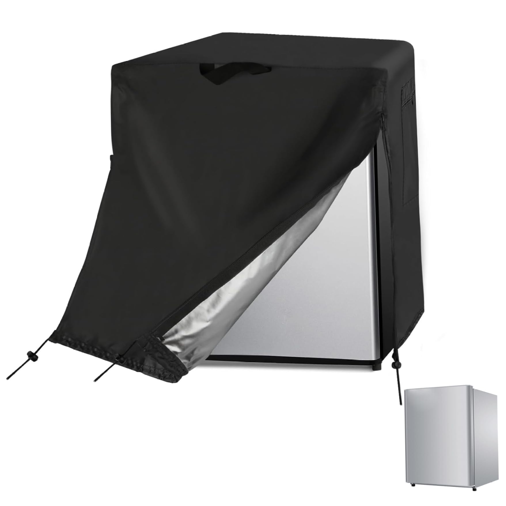 Wedhapy Beverage Refrigerators Fridge Cover, Refrigerator Cover, Fridge Wrap, 210D Waterproof&Dustproof for Protecting Upright Freezers/Beverage Refrigerator Black, 20" W x 20" D x 21" H