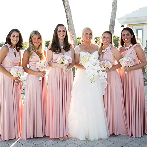 Image of Women Transformer Hi Low Evening Long Prom Dress Halter Convertible Multi Way Spaghetti Strap Wedding Cocktail Maxi Gown