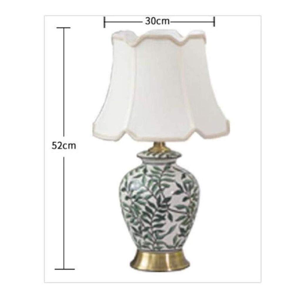 Ceramiczna lampa stołowa do salonu, klasyczna, tradycyjna, domowa, wazon, miedziana podstawa, stolik nocny