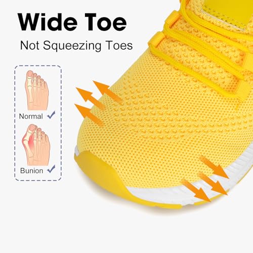 Image of ZOVE Wide Toe Box Shoes Women Extra Wide Width Sneakers Ultra Light Road Running Shoes Non-Slip Tennis Sneakers Breathable Walking Athletic