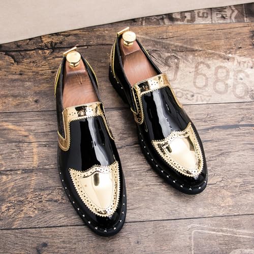 Men's Plus - Size Glitter Oxford Loafers Shiny Slip On Dress Shoes Fashionable Comfortable2