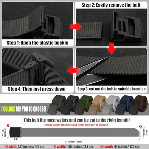 IronSeals Military Tactical Web Belt, Webbing Nylon Outdoor Web Belt with Plastic Buckle2