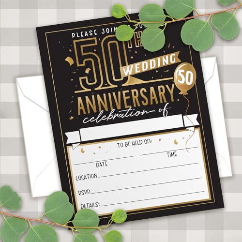 Lone Star Art 50Th Wedding Anniversary Invitations And Envelopes thumb #3