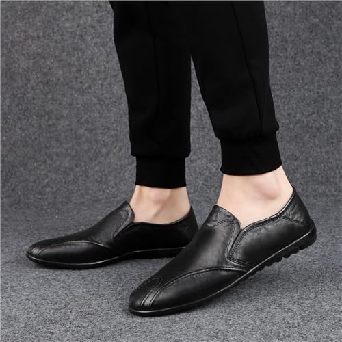 Loafers for Men Round Toe Solid Color Loafer Shoes Comfortable Anti-Slip Flat Heel Prom Casual Slip-on4