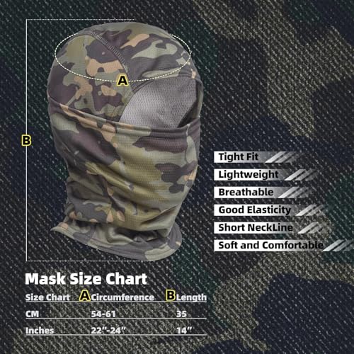 Image of Camo Balaclava Face Mask for Man and Women-Hunting，Skiing，Motorcycle Windproof，UV Protection&Military Training