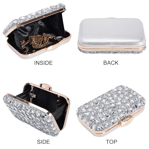 Image of Gemstone Clutch Purse, Rhinestone Purse | Evening Clutch for Women Wedding Party, Crystal Evening Bag for Women Evening