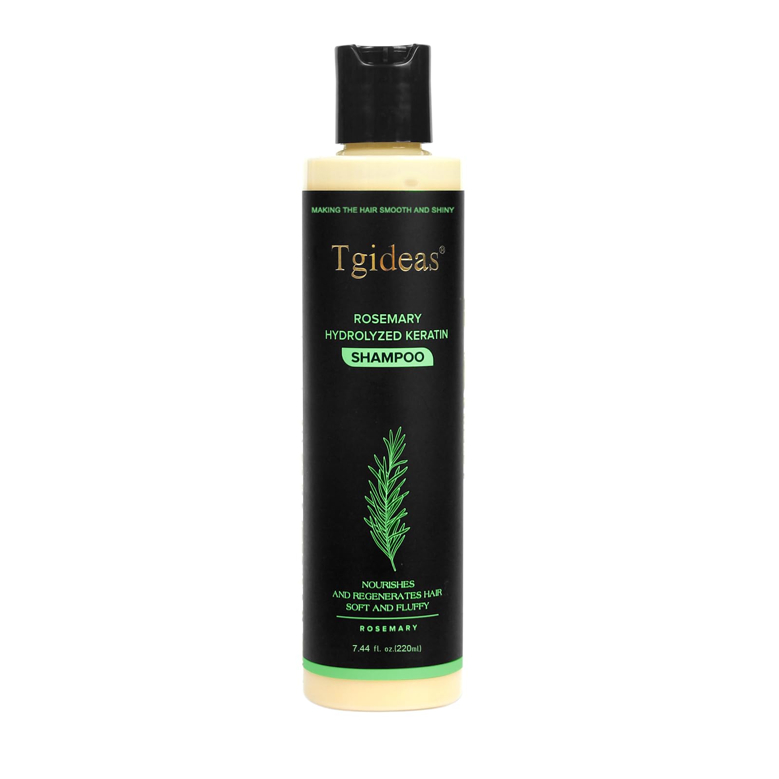 Tgideas Organic Rosemary Hair Growth Shampoo for Women and Men-Natural Thickening & Strengthening Shampoo with Hydrolyzed Keratin for Thinning Hair & Hair Loss 7.4 fl.oz