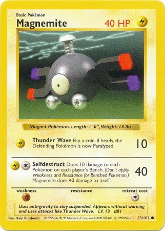 Pokemon Magnemite - Basic 53 - Shadowless