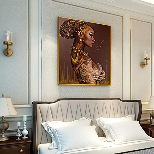 Impressions sur toile de qualité supérieure fille noire 70x70