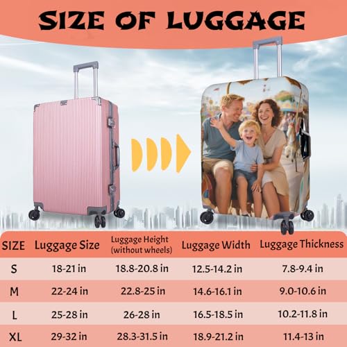 Custom Travel Luggage Covers For Luggage Design Your Photo Name Text Logo Personalized Washable Suitcase Cover For Travel Business Bright Green X-Large4