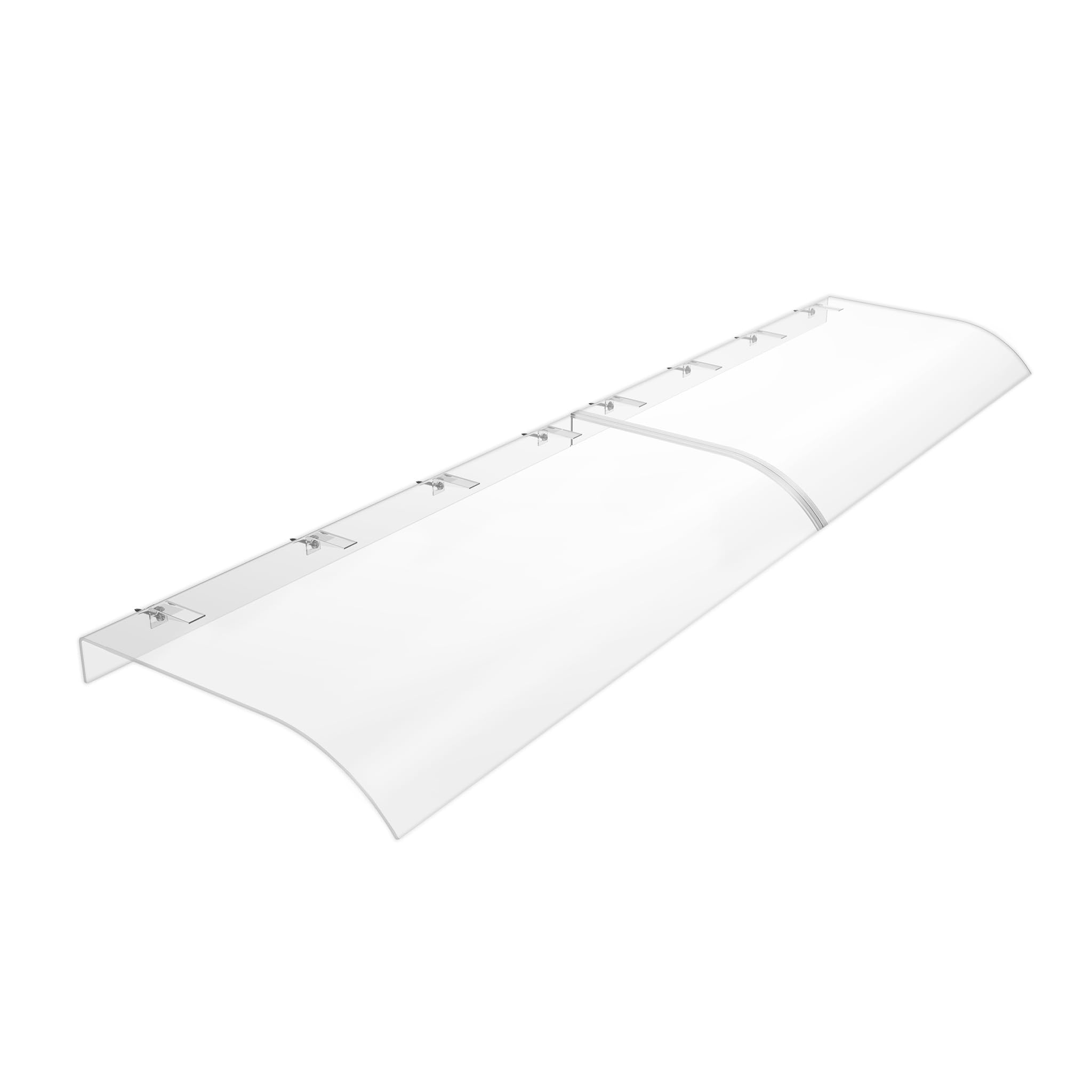 Yunvin Front Door Canopy 50x200cm Rain Shelter Outdoor Awning Porch Canopy Wall Mounted with Reserved Holes 3.5mm Thick Transparent PET Arched Roof Cover for Patio Window Door