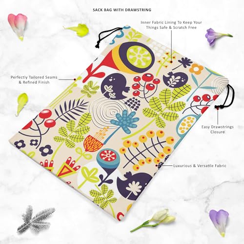 Image of ArtzFolio Birds & Flowers D5 | Reusable Sack Bag | Bag for Gym, Storage, Vegetable & Travel