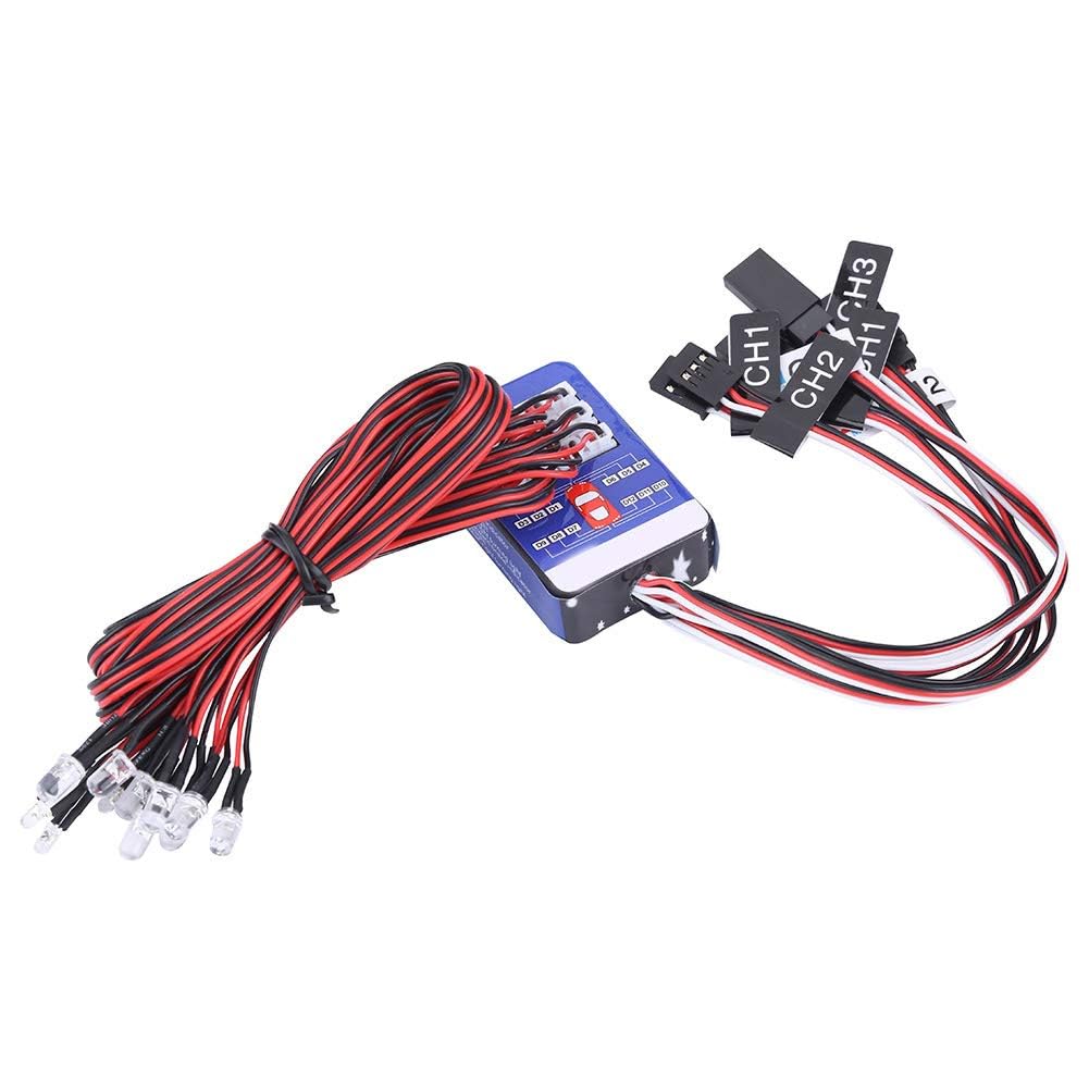 HERCHR Luci A LED Modello RC, Kit Sistema Di Illuminazione A 12 LED RC Lampeggiante Sistema Di Luci Lampeggianti Simulazione Luci Kit Di Illuminazione A LED Per 1/10 1/8 RC Auto/Camion/Crawler - Foto 6