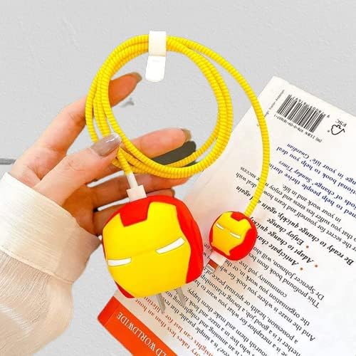 Meyaar Silicone Case for Samsung 25W USB Type-C Fast Charger Protective Cover with Wire Saver (Iron-Man)