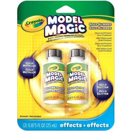 Crayola Model Magic Gold Glitter and Gold Metallic Glaze Double Pack