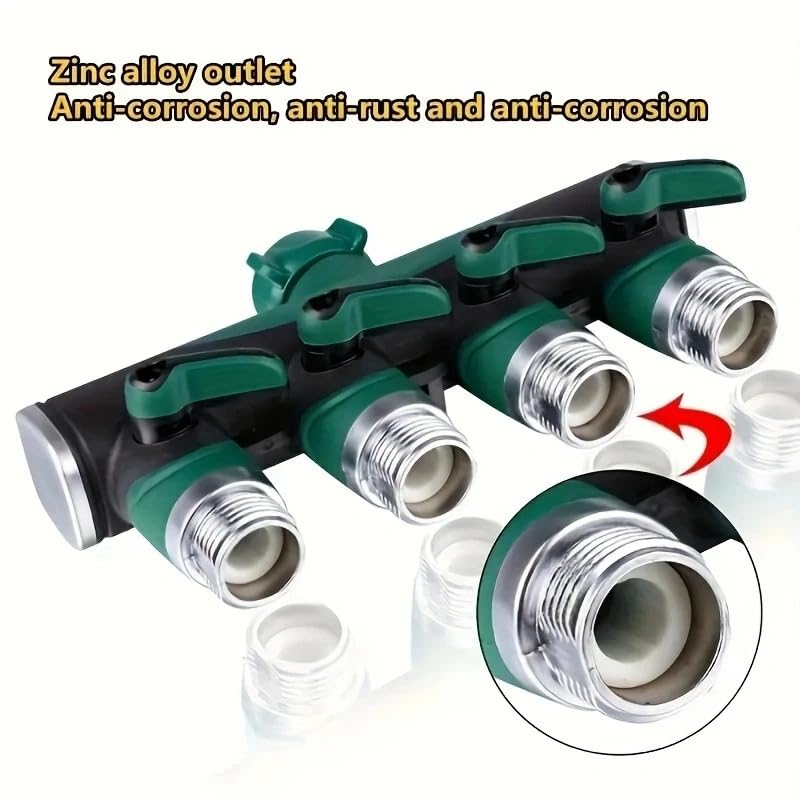 Genérico Conector de Manguera de 4 vías y 2 vías de 3/4 ", Divisor de Agua for jardín, Adaptador de Grifo, válvula de Cierre de Manguera for jardín doméstico(European 4 Way)