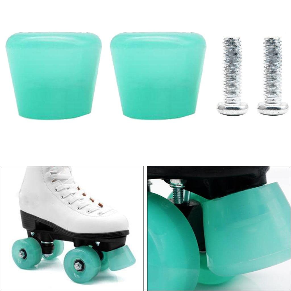 SunniMix 2X Patines de Universales para Patines en Línea, Bloque de s de Ruedas, Tapones de Seguridad Antideslizantes para Patines, Accesorios, Gelatina Verde