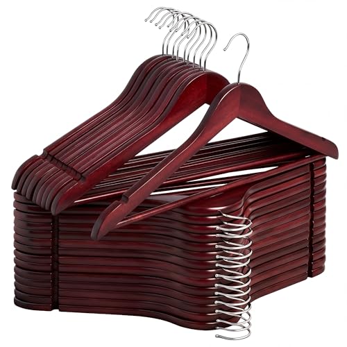 Image of StorageWorks Wooden Coat Hangers, 30 Pack Wood Clothes Hanger for Closet