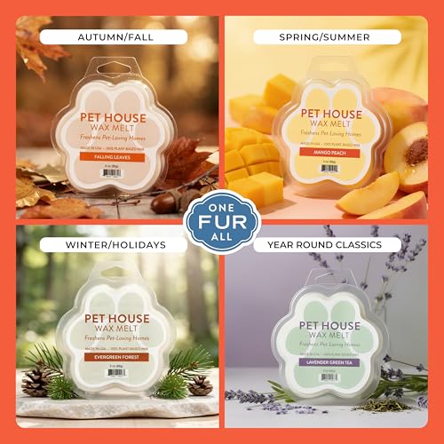 Image of Pet House Wax Melts Mango Peach Spring Scented Wax Melts for Warmer- Long-Lasting Plant Based Air Freshener for Pet Odor Pack of 2
