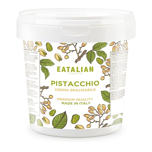 EATALIAN by AMZ BETTER Pistaziencreme, Köstliche streichfähige Creme mit Süßem und Einzigartigem Geschmack, Ideal auf Brot, Perfekt mit Eis, Hervorragend für Dubai Chocolate, 1000 gr Made in Italy