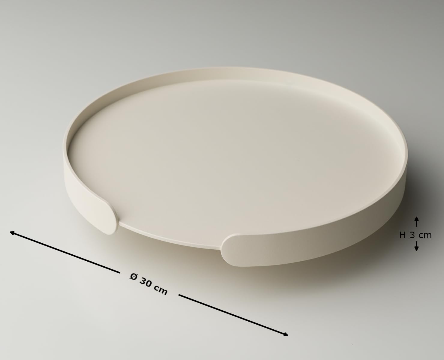 Rundes Serviertablett Ø 30 cm aus Aluminium, pulverbeschichtet & wetterfest – kompakt mit umlaufender Reling, für Küche, Wohnzimmer, Balkon & Terrasse – Milo (Pinkmagenta)
