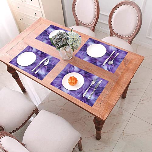 Set de table violet fleur de lys lot de 4 lavables 30x45 cm - 7