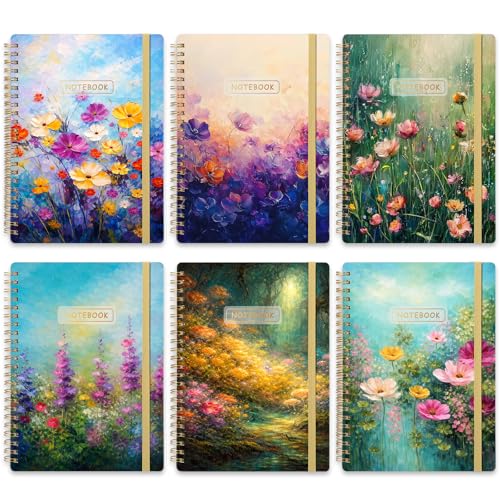 Carnet à spirale Resurhang Lot de 6 cahiers lignés A5 pour notes de bureau