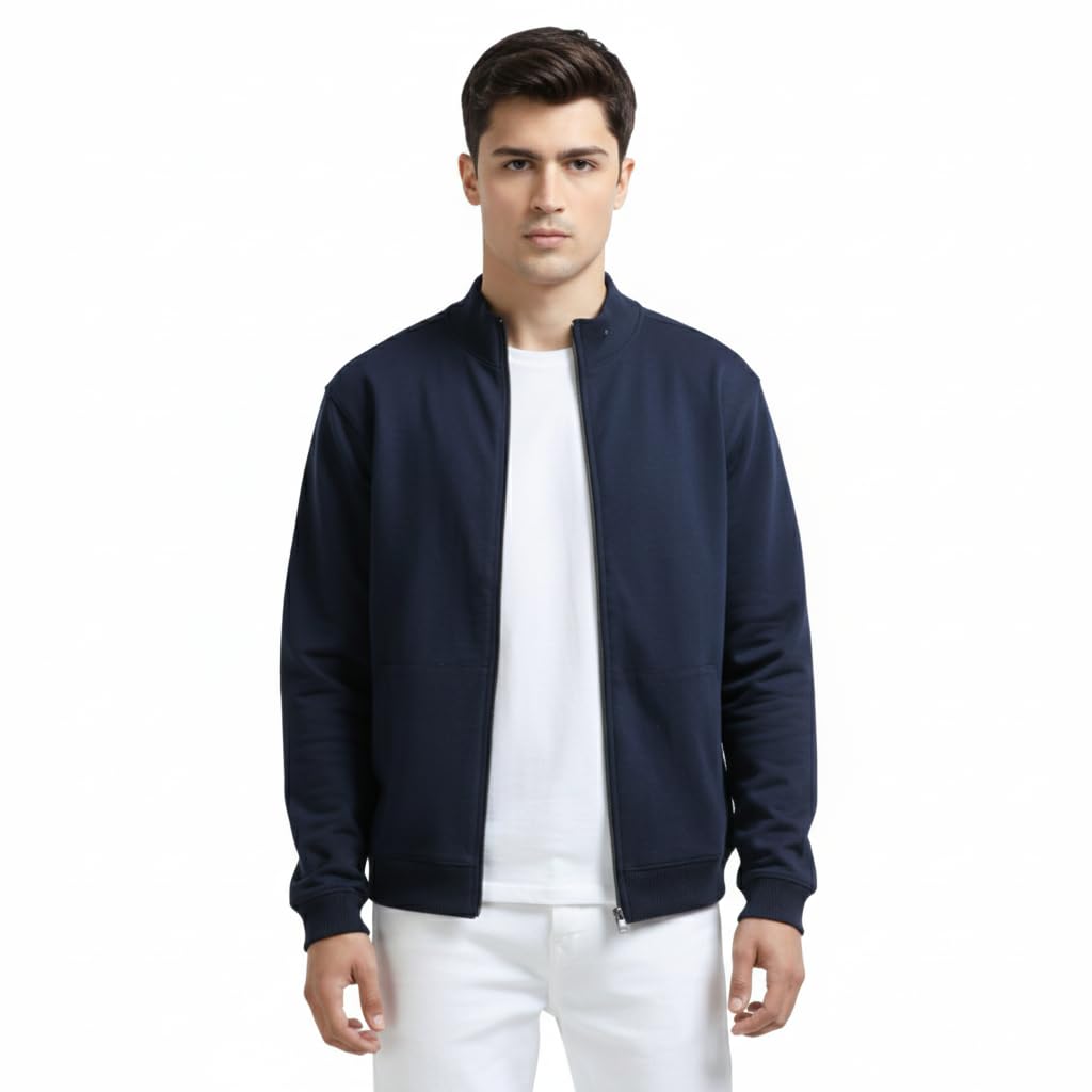 Men High Neck Zipper Full Sleeve Cotton Winter Sweater for Man-image-14