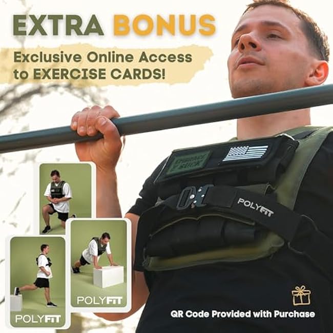 Polyfit (Warrior) Adjustable Weighted Vest - 25lb | 35lb | 45lb - Weight Vest with Adjustable Iron Weights for Men and Women for Workouts, Strength Training, Rucking