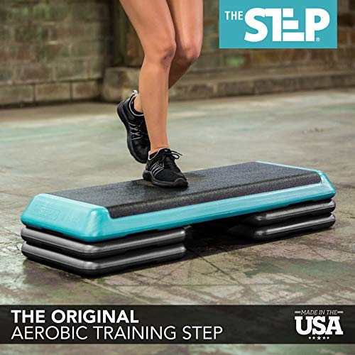 The Step Original Aerobic Platform – Health Club Size – With Four Original Risers (Teal/Purple with Black)