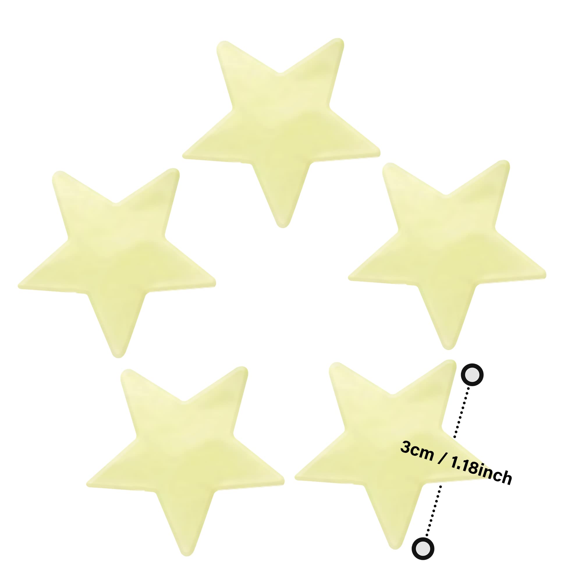Ymai Pack of 200 bright 3D star stickers in yellow for the wall ceiling in bedroom or children's room - Image 3