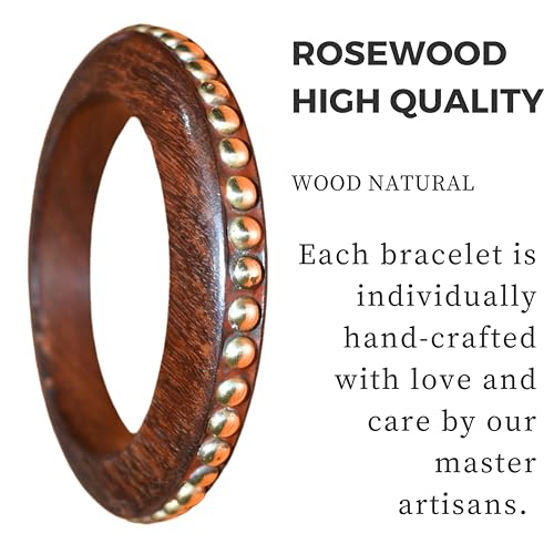Image of Handmade Natural Wooden BangleHandmade Bracelet Vintage Simple Round Natural Wooden Bracelet Bangle for Women Jewelry.